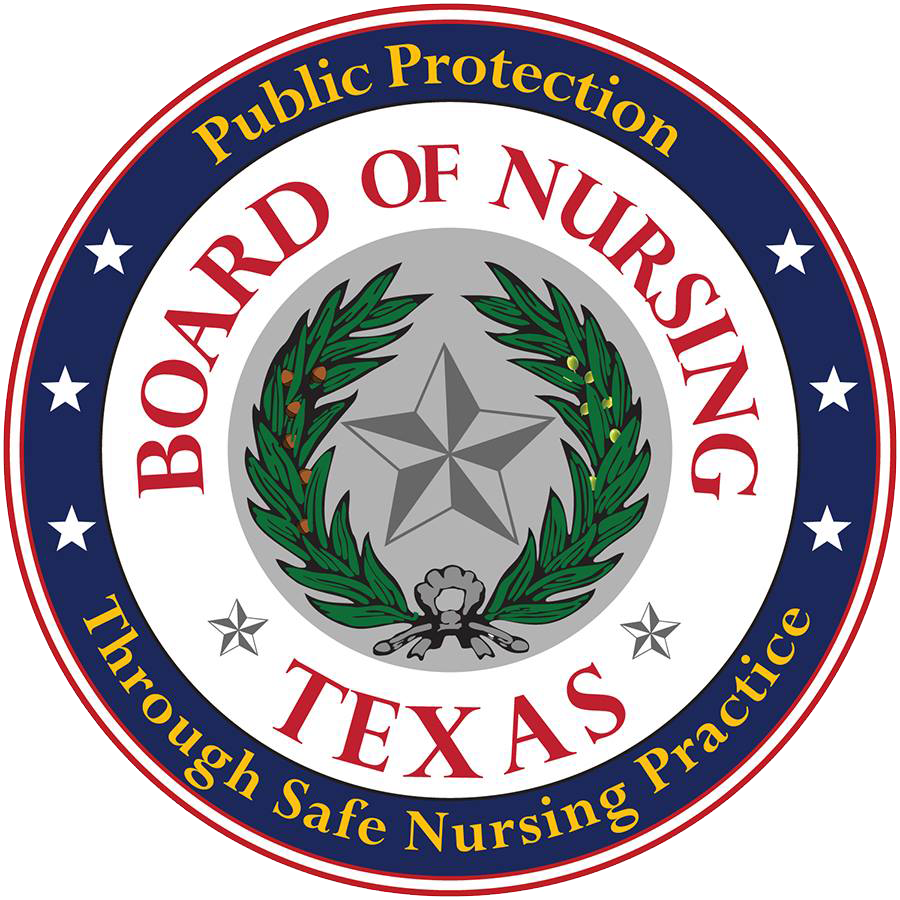 Texas Board of Nursing logo.