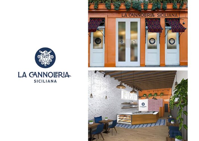 Graphic design documents for the La Cannoleria Siciliana restaurant