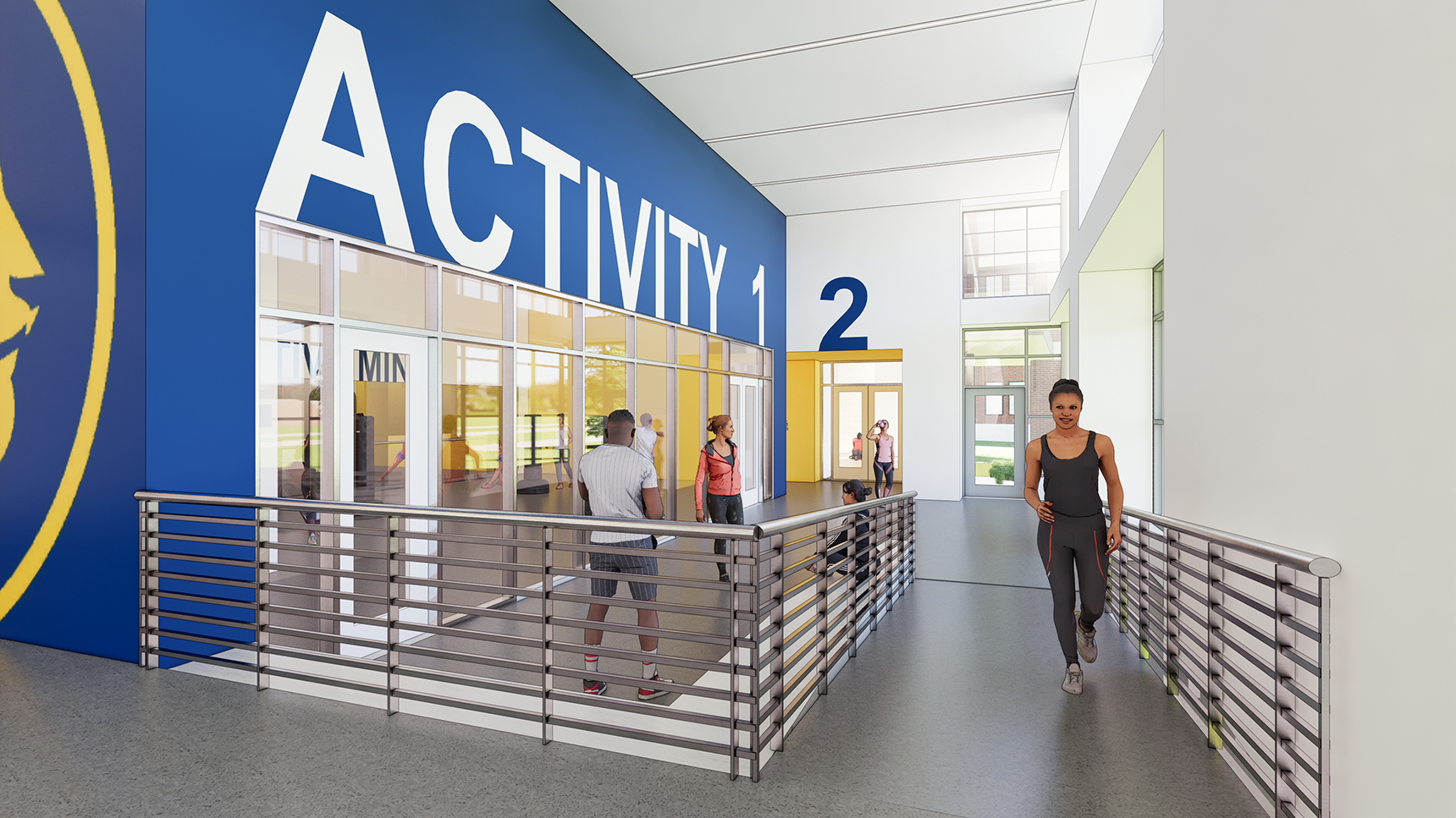 A digital rendering of the proposed activity rooms at the Morris Recreation Center.