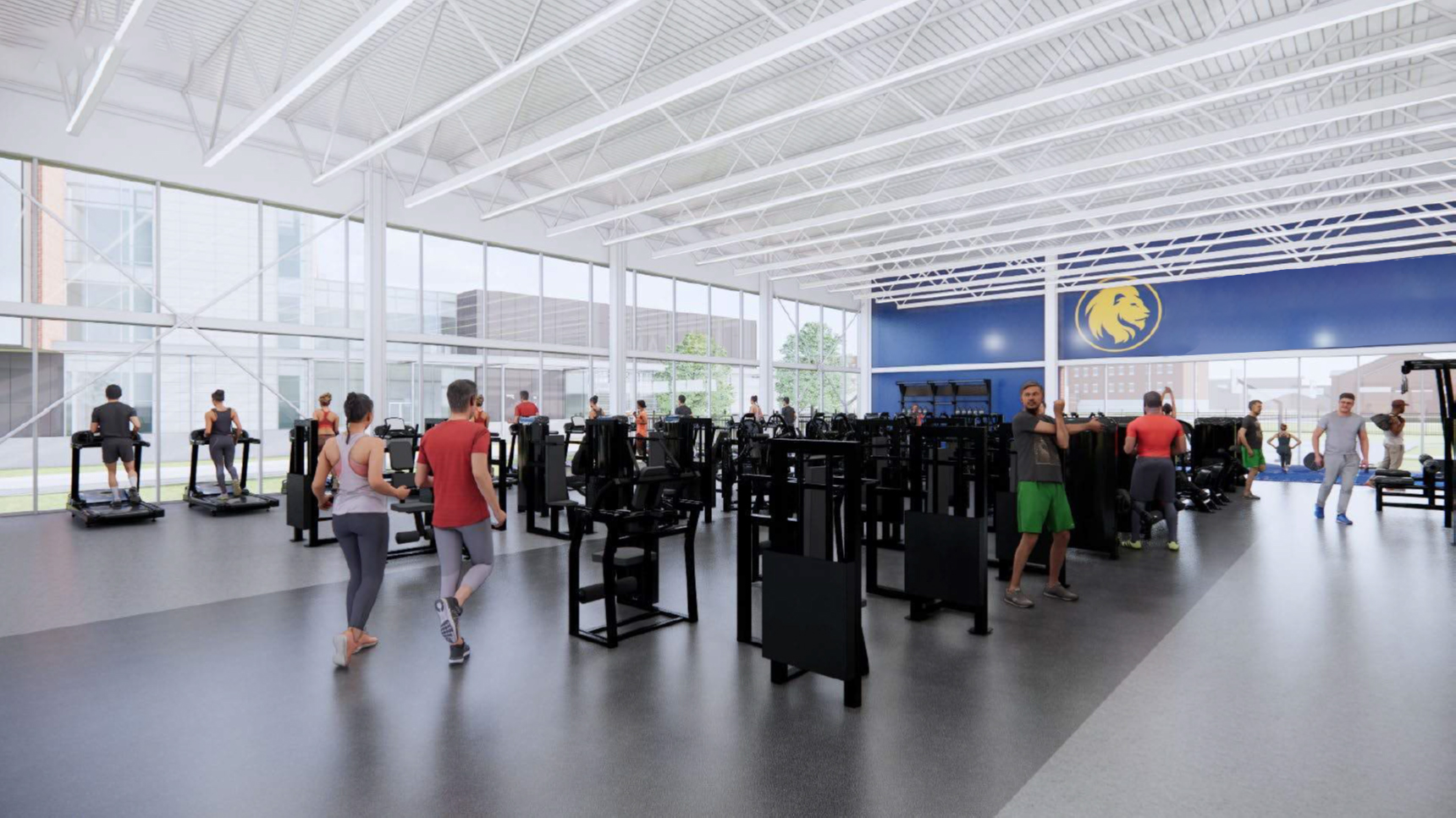 A digital rendering of the proposed fitness area at the Morris Recreation Center.