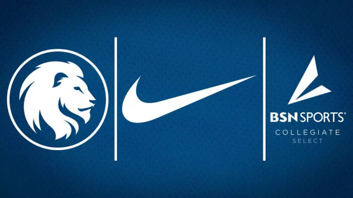 A graphic featuring the logos of East Texas A&M, Nike, and BSN sports